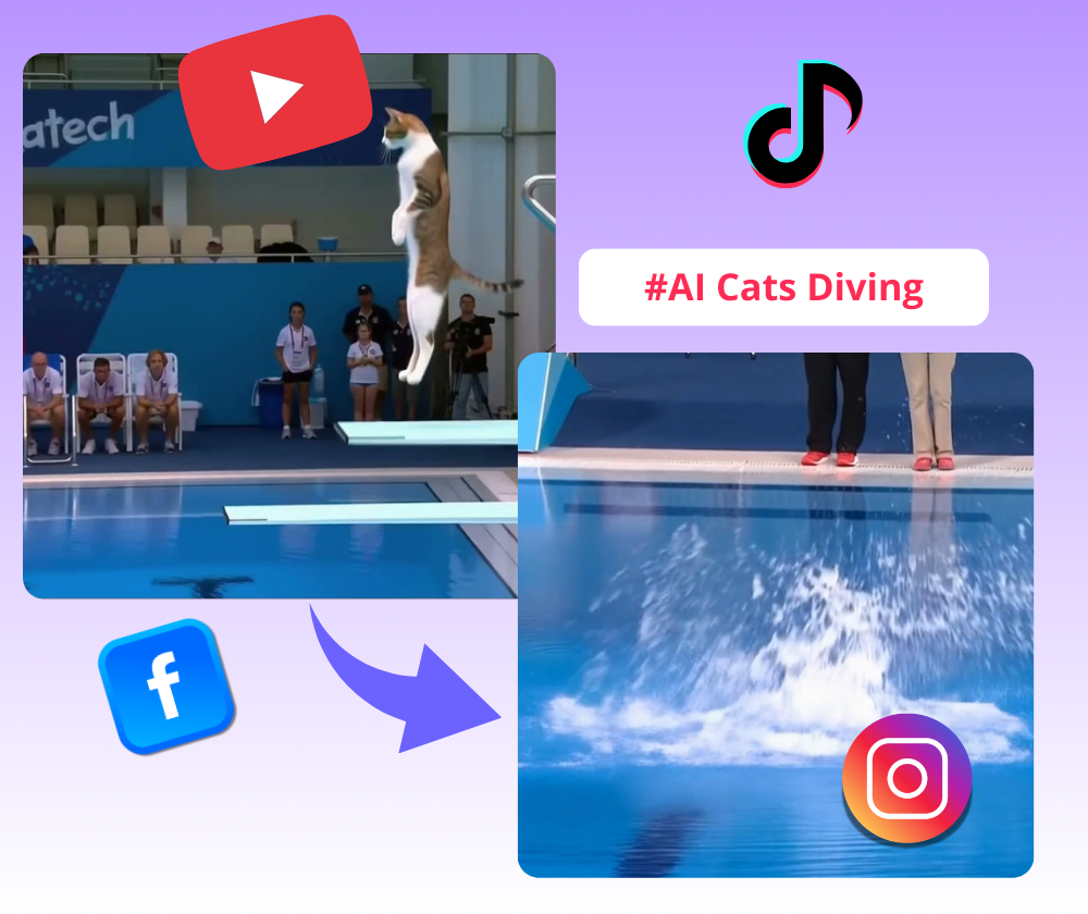 AI Cats Diving - Create AI Cats Diving Videos Free Online