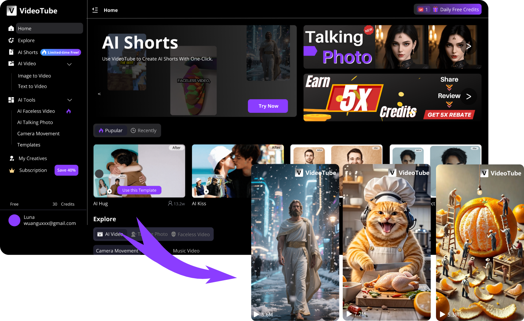 VideoTube - AI Video Generator For Free & Online.