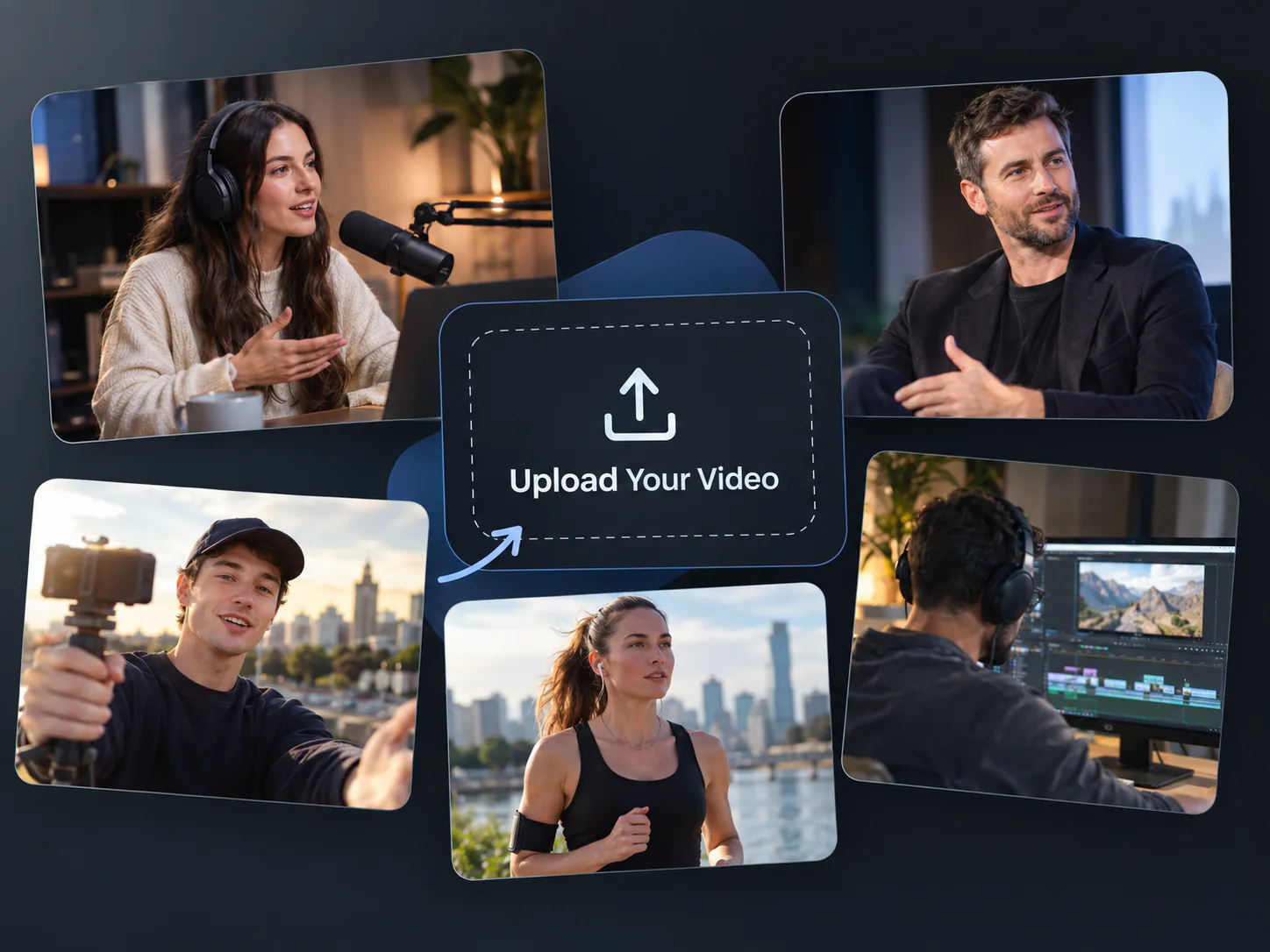 Upload a podcast, interview, event, vlog, or sports video