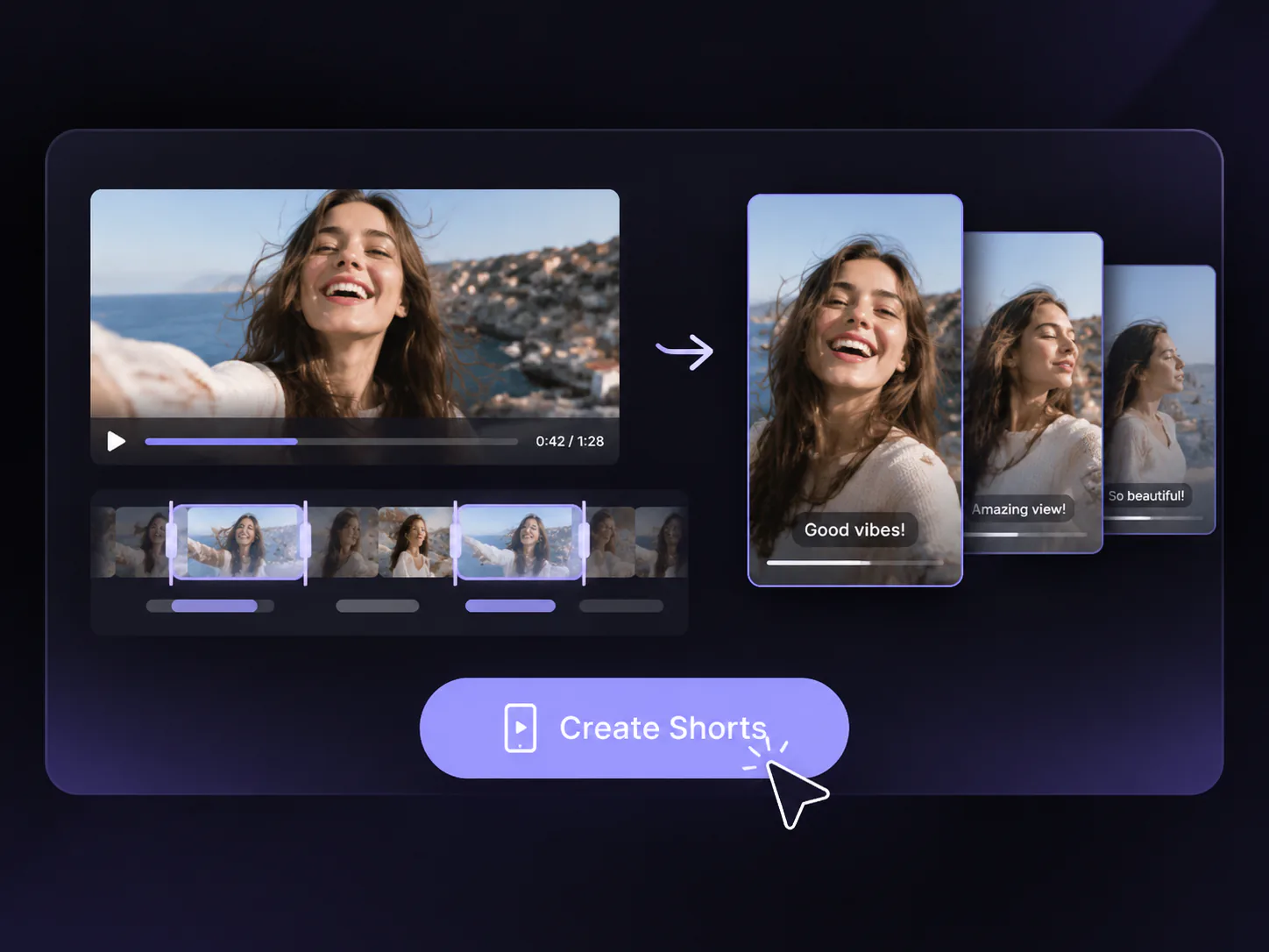 AI finding useful moments and generating several clip options