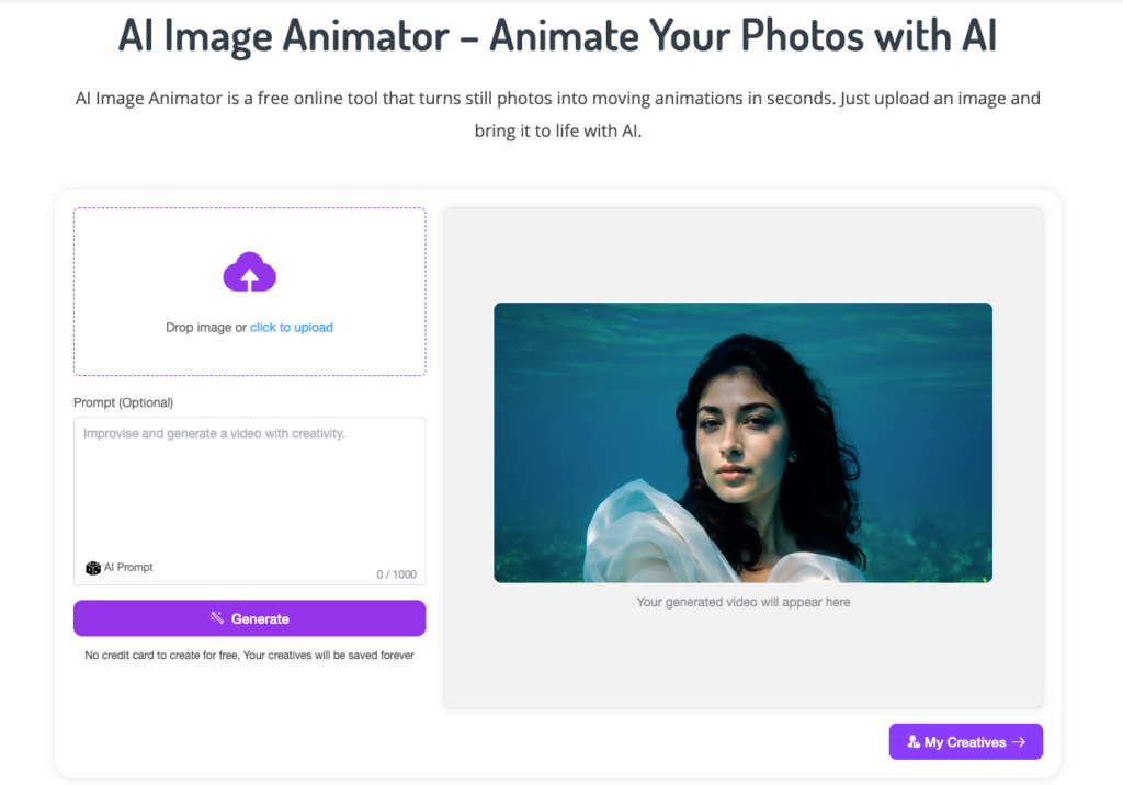 Recommended Tool: AI Image Animator