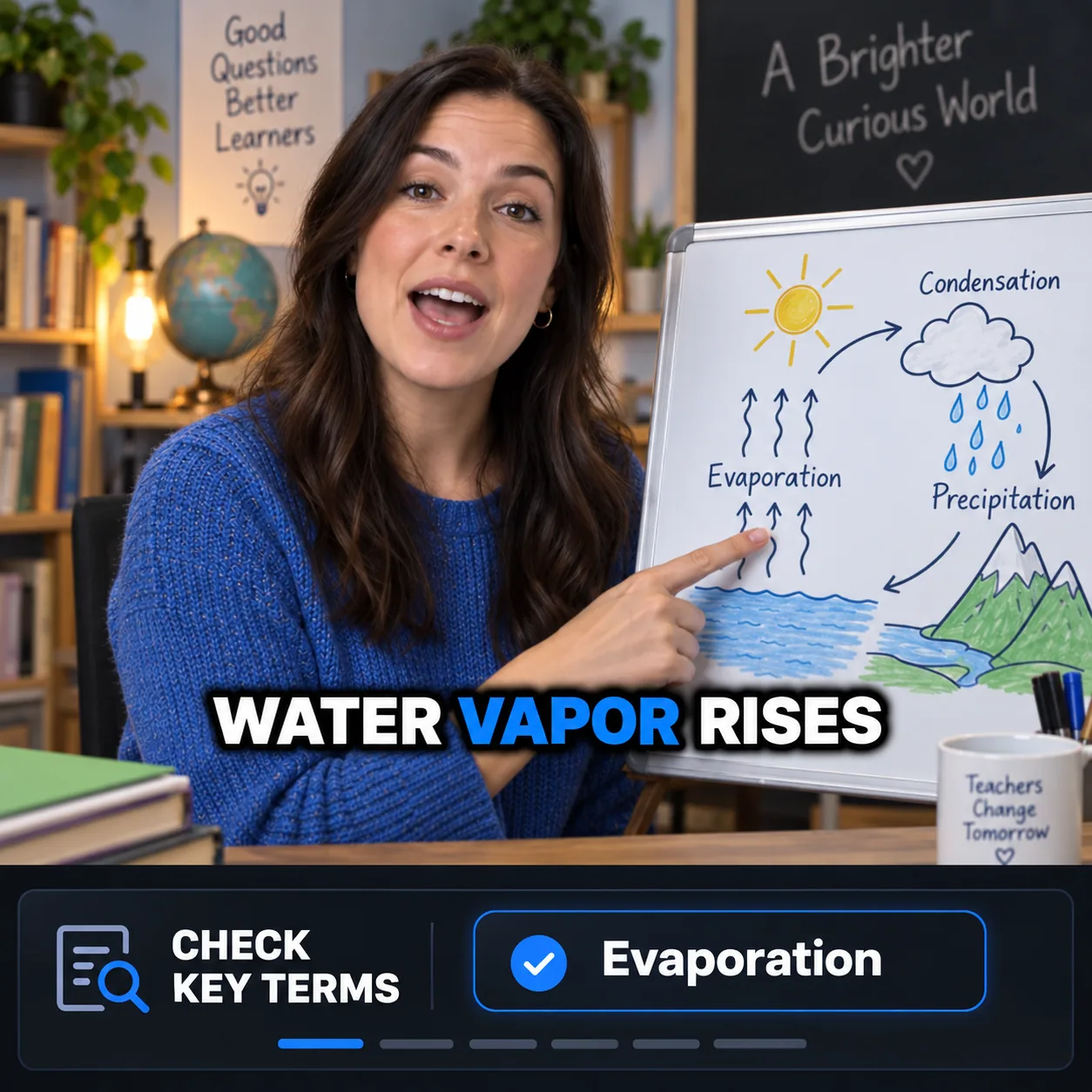 Educational lesson showing definitions alongside the video