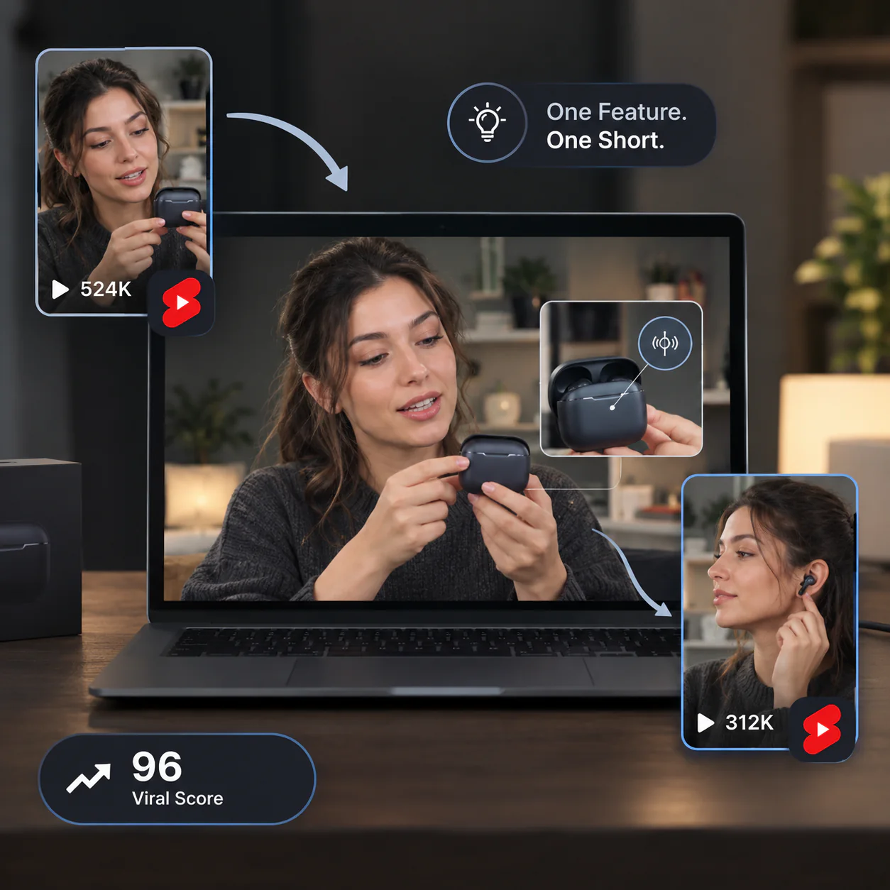 Product demonstration converted into a focused Short